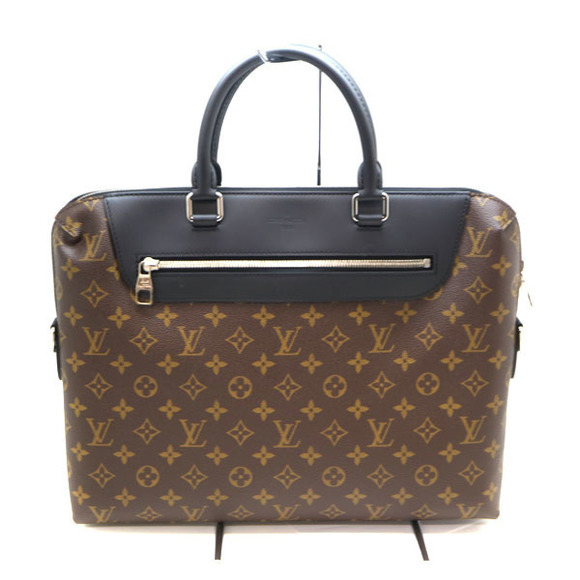 LOUIS VUITTON PDJ NM Business Bag, Monogram Macassar, Brown, Black - Picture 3 of 7